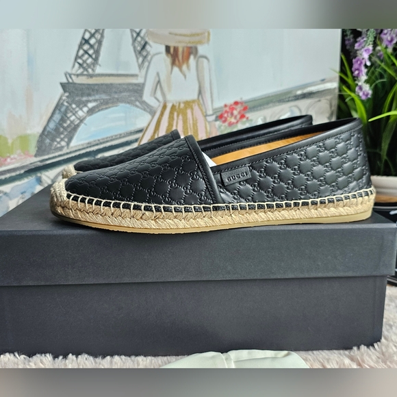Gucci GG Microguccissima Leather Espadrille in black - Picture 10 of 14